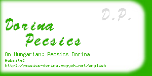 dorina pecsics business card
